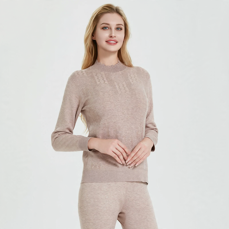 Thermal underwear set with wool and silk