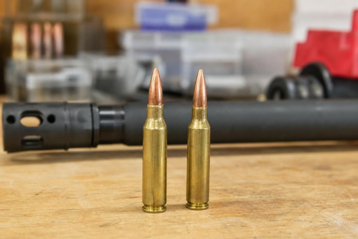 308 vs 7.62x51 NATO cartridge comparison showing dimensional differences