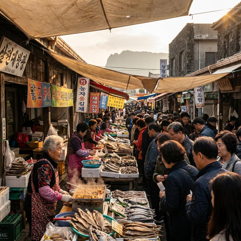 제주 남부 미식 & 문화: 서귀포 매일올레시장 & 천지연 폭포