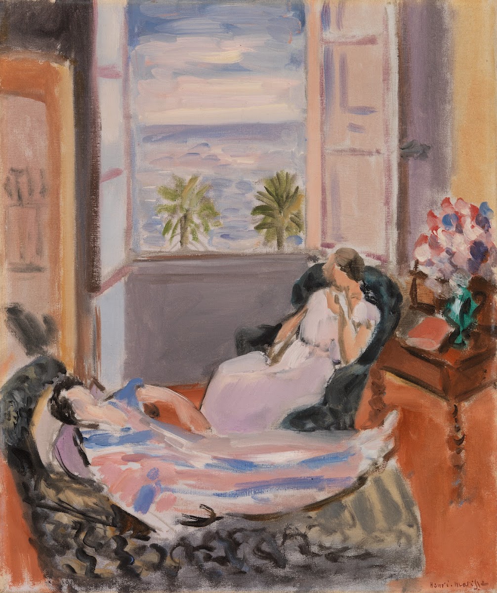 Interior with Two Figures Open Window 1922