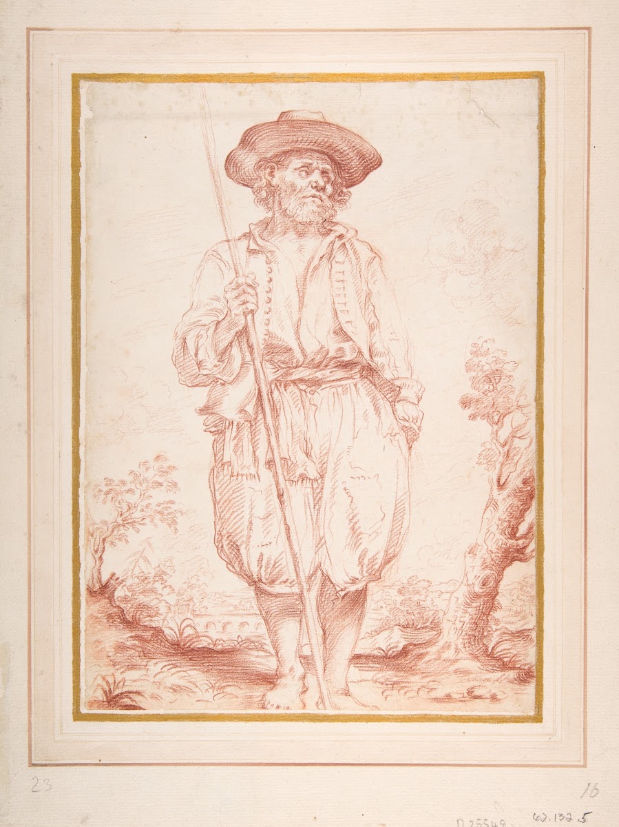 Standing Countryman Holding A Staff 16541719