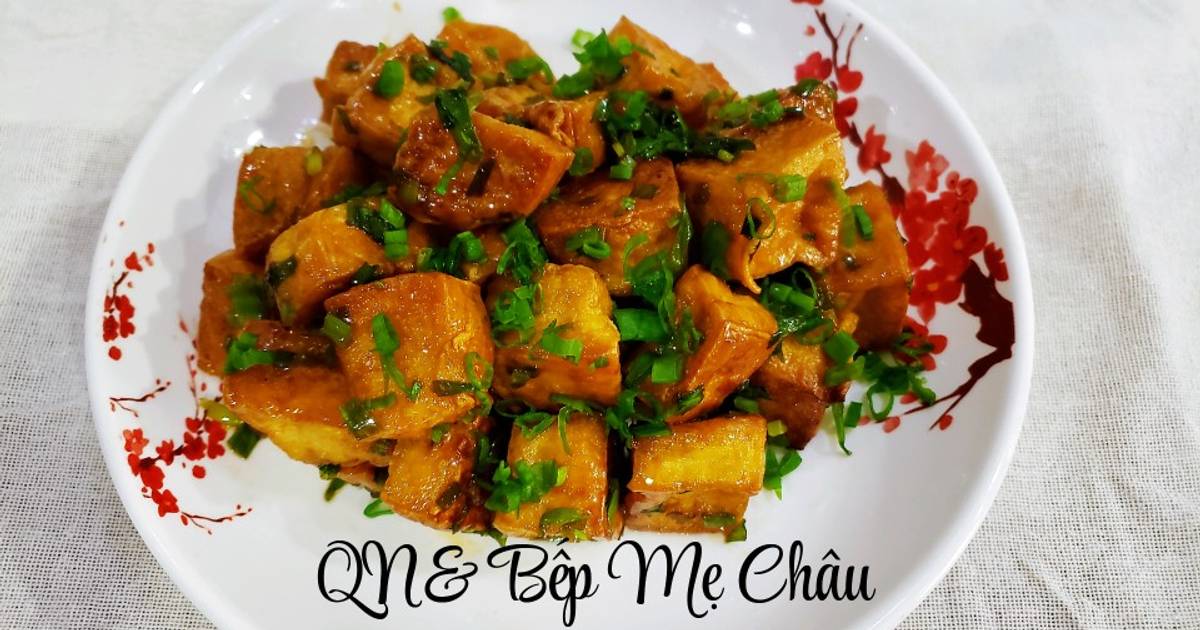 Đậu hũ rim nước tương(món chay)
