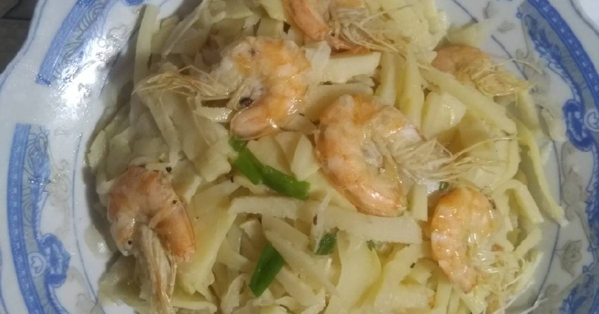 Măng xào tép