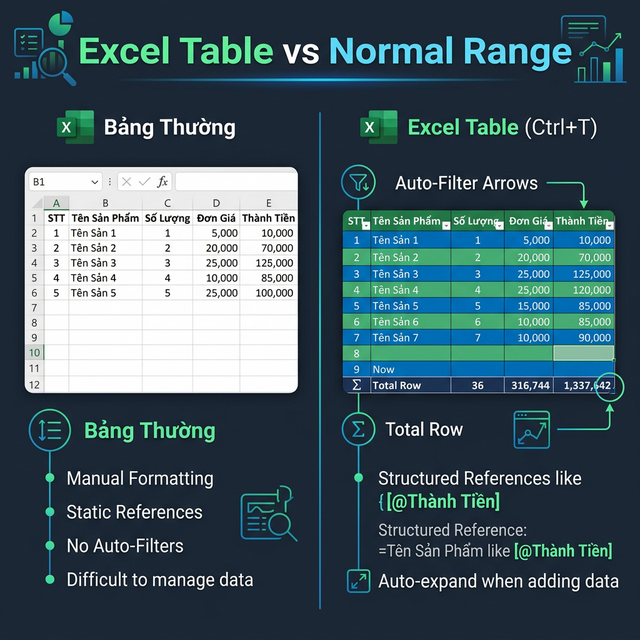 Excel Table Ctrl+T