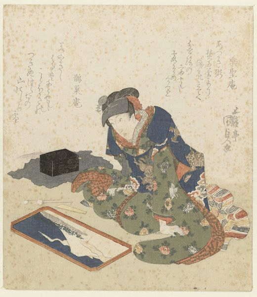 Woman making a sand painting 1820