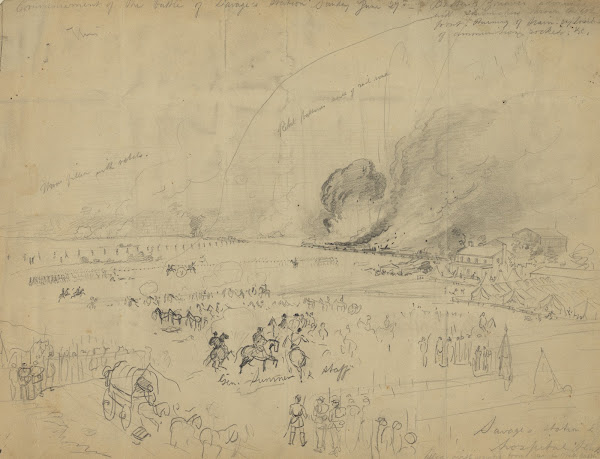 Commencement of the battle of Savages station Sunday June 29 1862