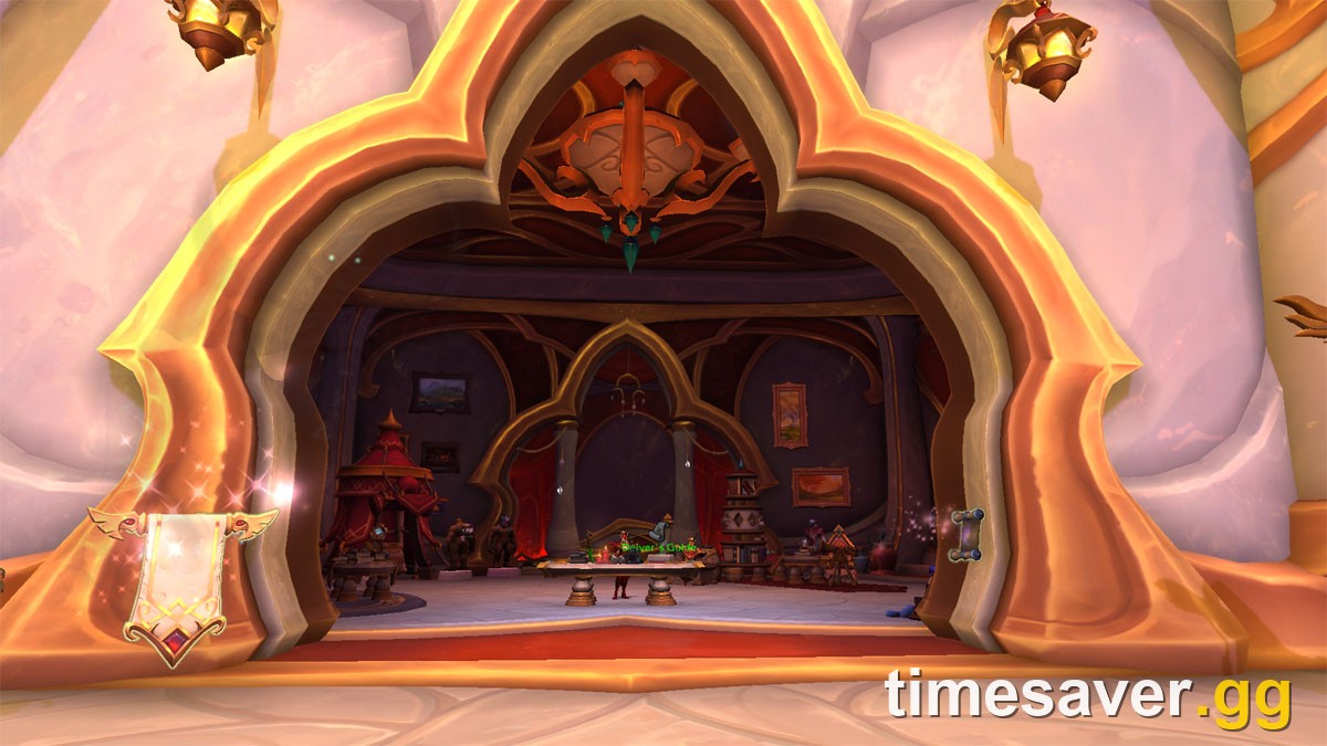 The Delver's Headquarters in Silvermoon City, where Valeera Sanguinar and Naleidea Rivergleam manage your Season 2 Delves and Coffer Keys