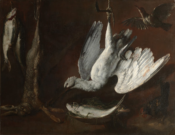 Hare Spoonbill and Fish mid 1600s