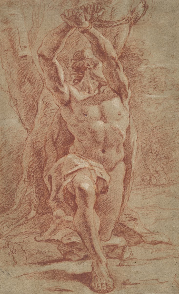 Kneeling Man Bound to a Tree c 1685