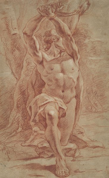 Kneeling Man Bound to a Tree c 1685