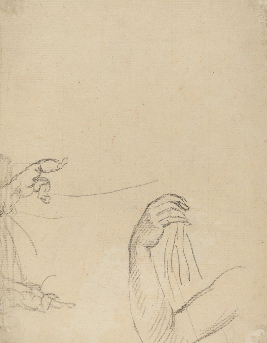 Study of Two Putti and a Draped Arm verso