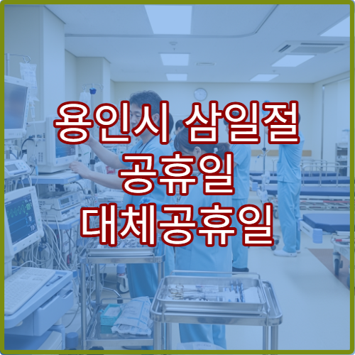 용인시 삼일절 공휴일 대체공휴일 진료 병원 어디? 연휴 문 여는 곳·응급실 운영 여부 한눈에 확인