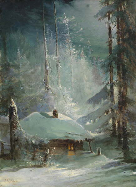 Hut in a wintry forest Object type painting 1888