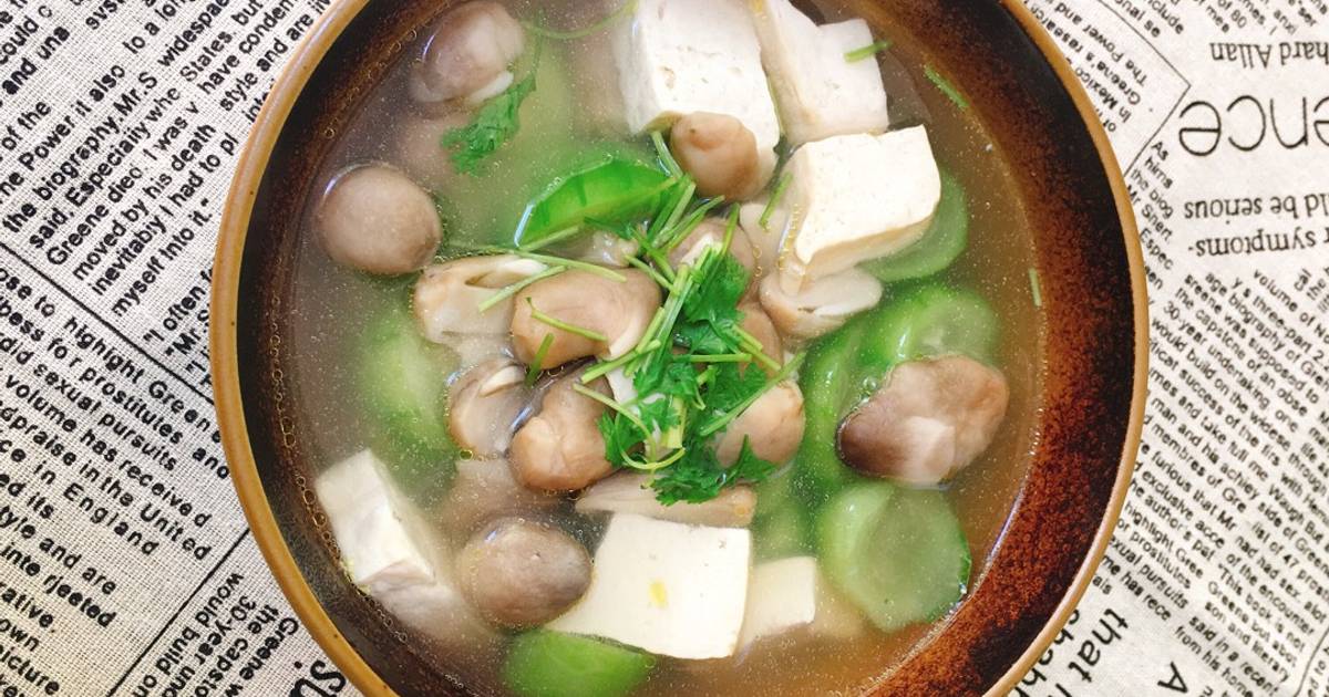 Canh Mướp Nấu Nấm Rơm Đậu Hủ😍❤