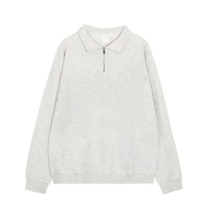 Polo sweatshirt with half zipper, lightweight