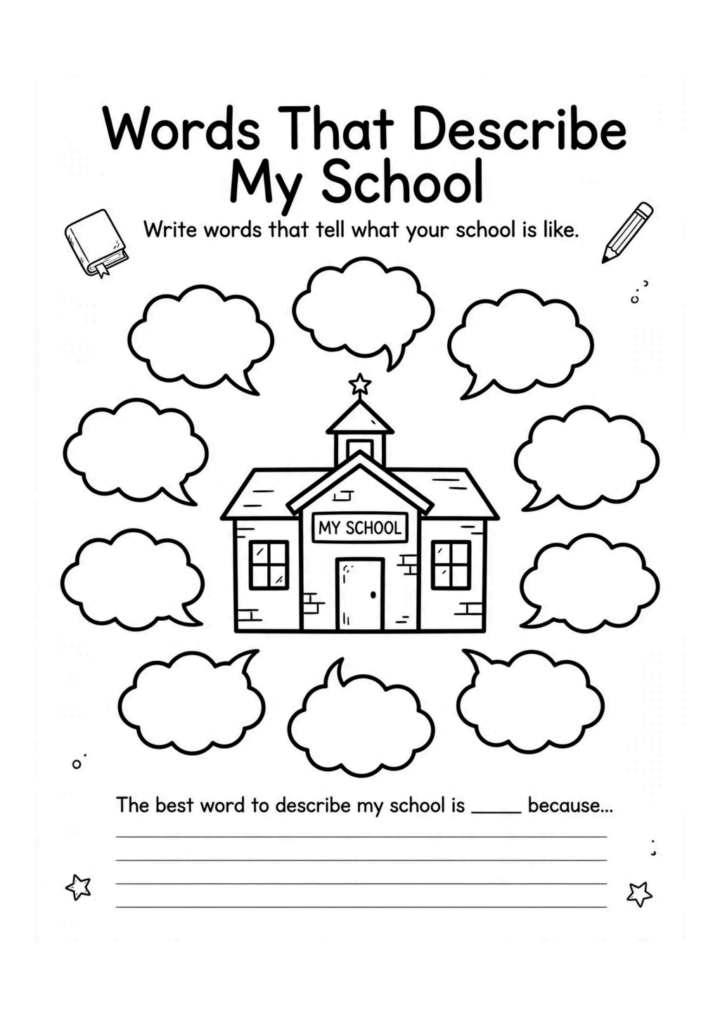Words That Describe My School Worksheet