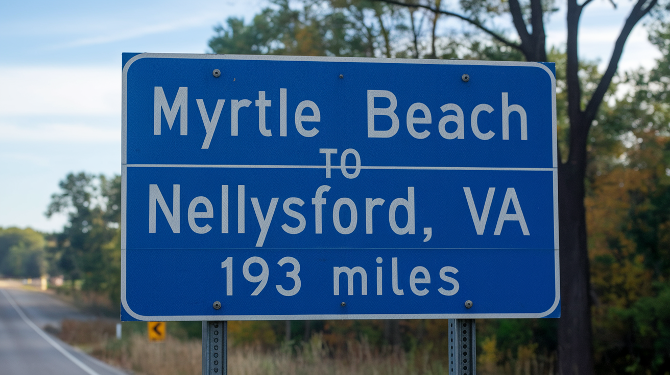 Distance from Myrtle Beach to Nellysford, VA | Travel Guide