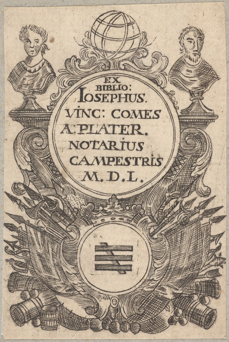 Ekslibris Józefa Wincentego Platera 1745 1806