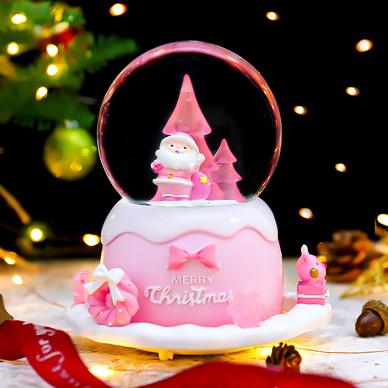 Weihnachtliche Schneekugel mit Musik und Licht