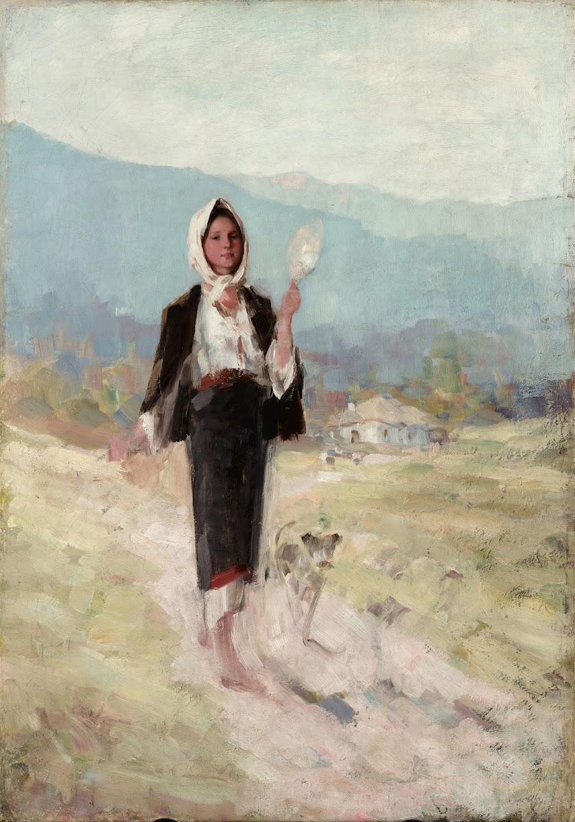 Peasant women with distaff circa 1900