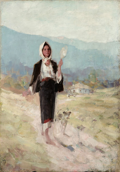 Peasant women with distaff circa 1900