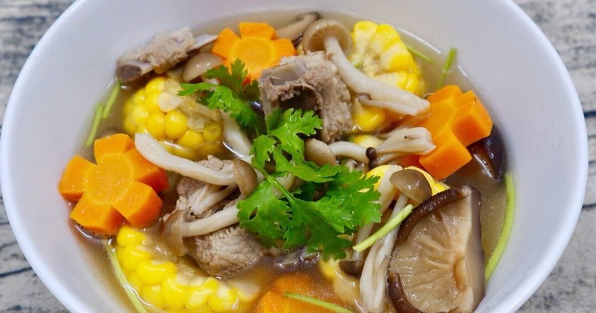 Canh Sườn Nấm Linh Chi