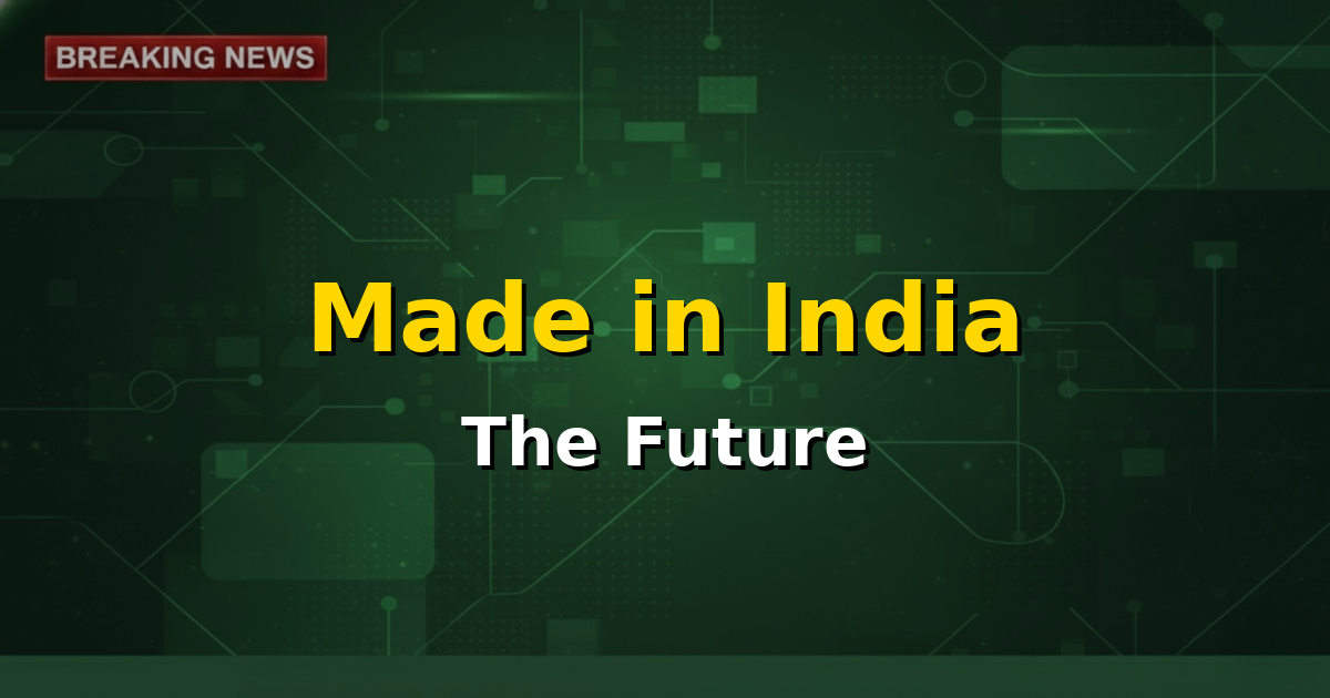 Illustration of gears working together with the Indian flag, symbolizing domestic manufacturing and self-reliance