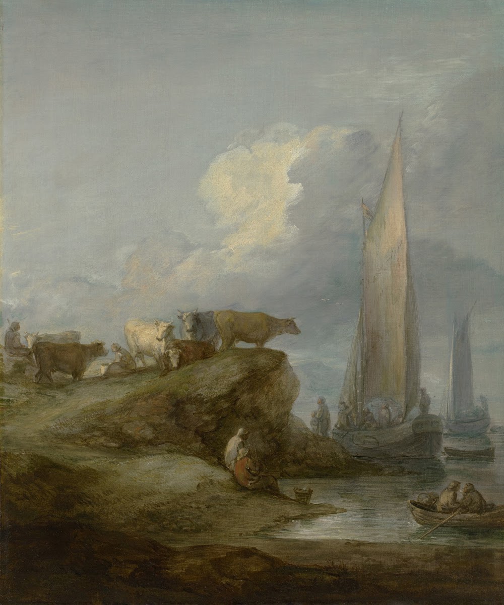 Coastal Scene with Shipping and Cattle circa 1781