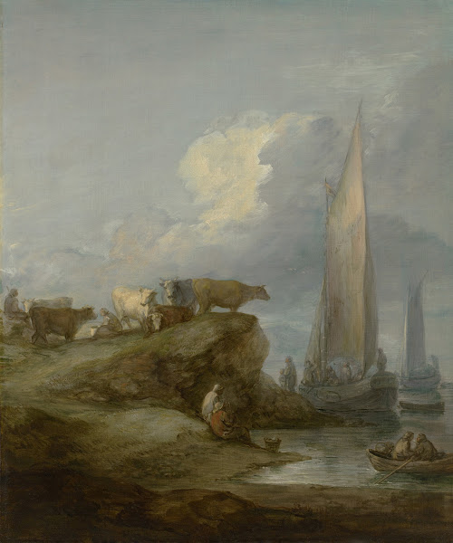 Coastal Scene with Shipping and Cattle circa 1781