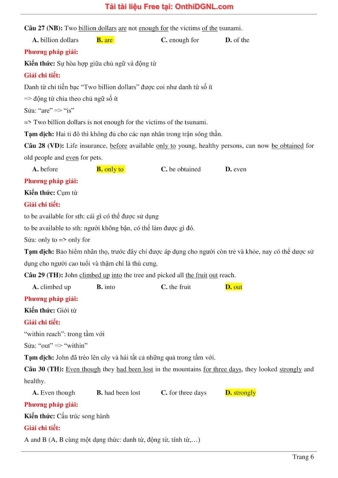 800 bài tập môn Tiếng Anh - Ôn thi ĐGNL ĐHQG TP HCM Phần 8