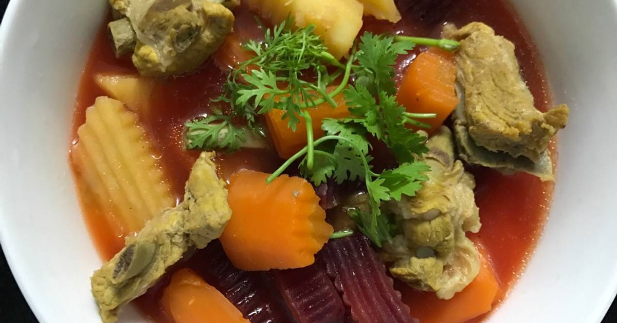 Soup rau củ sườn non