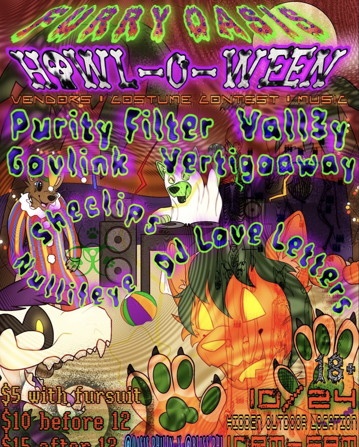 Flyer for Furry Oasis Howl-O-Ween