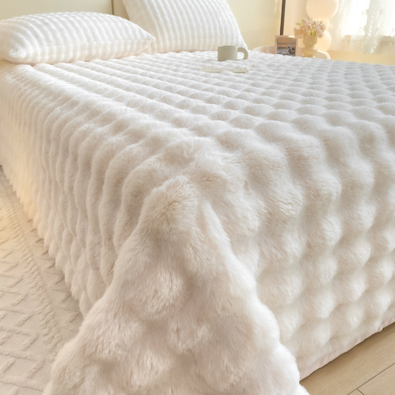 Fluffy milk fiber fleece sheet, extra warm