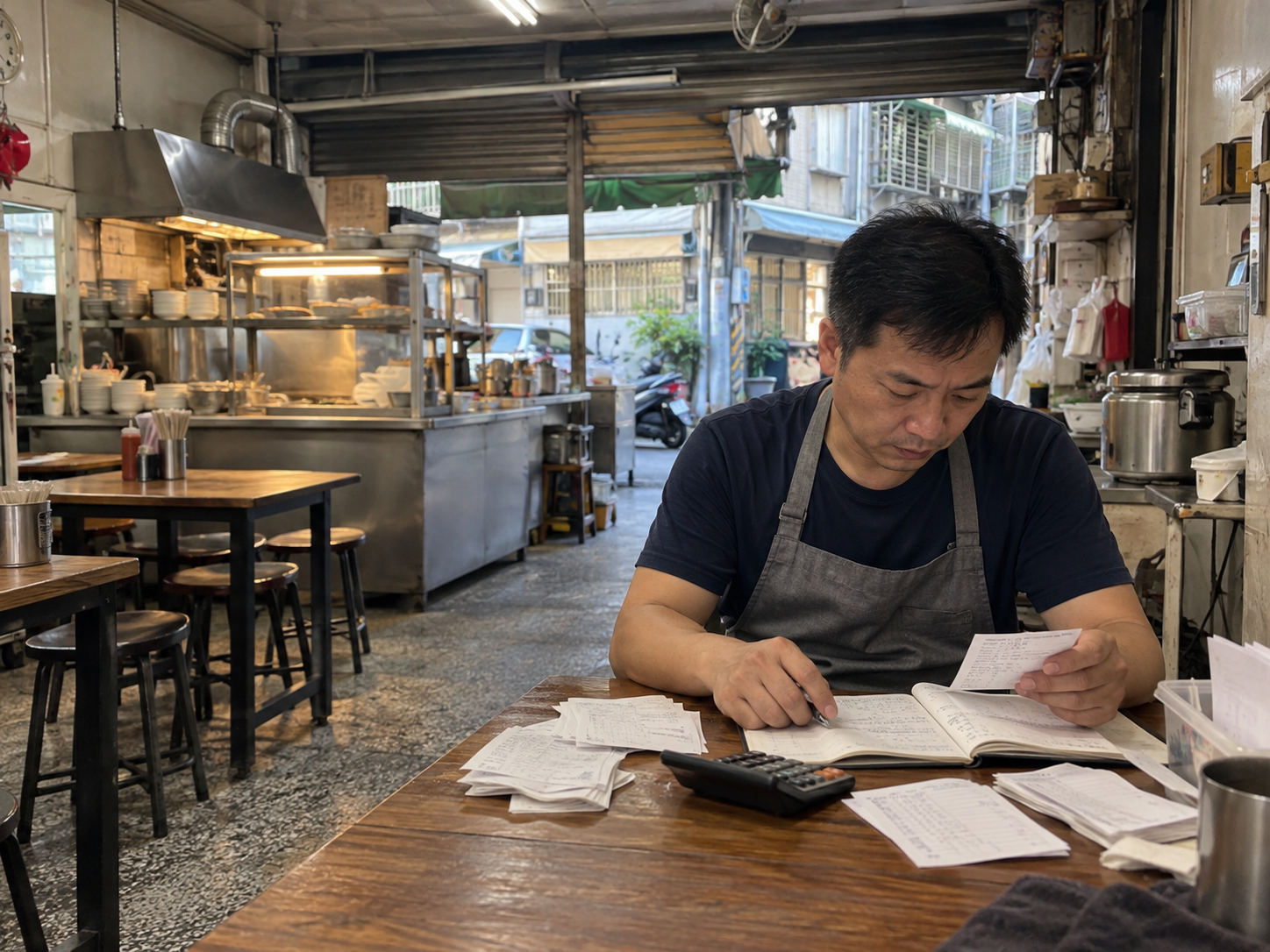 老闆收店後盤點開支與工時