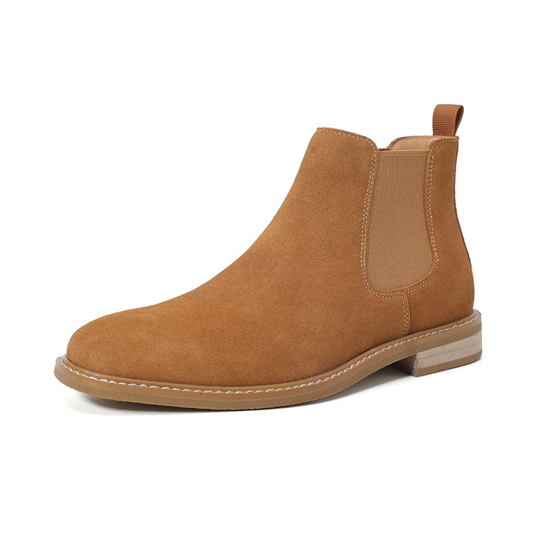 Men's leather Chelsea boots, mid-height shaft