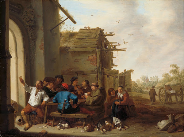 Figures before a Village Inn 1642
