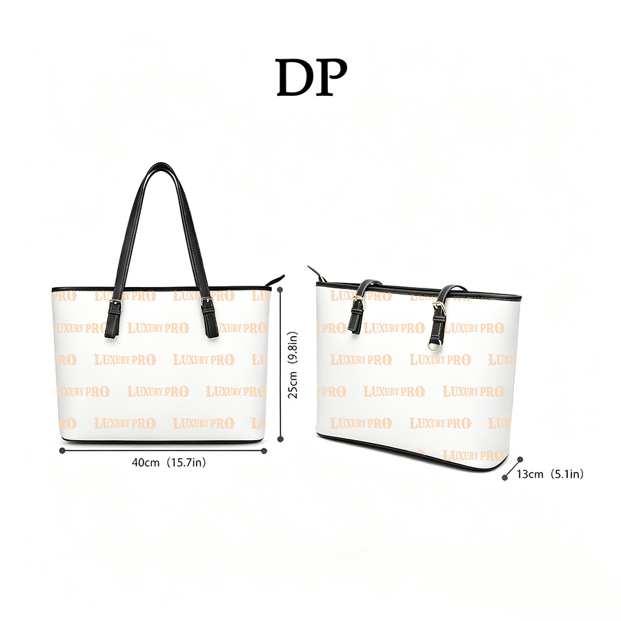 Curved Leather Tote Bag