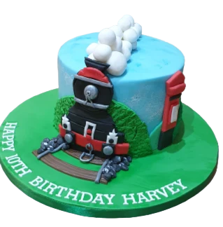 London Steam Engine Themed Birthday Cake CB-NC326
