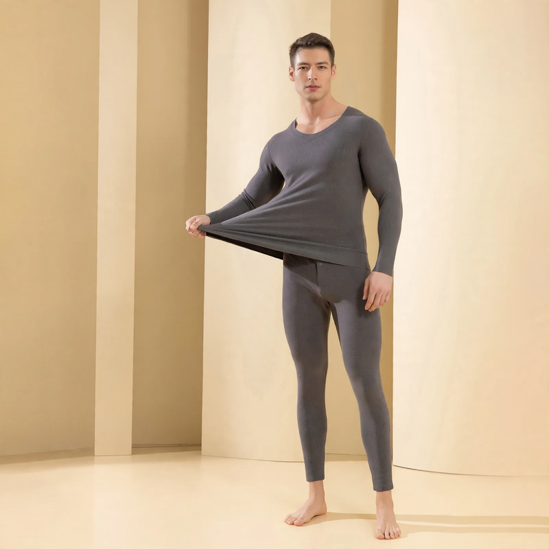 Men's Thermal Set, lined, seamless, antibacterial