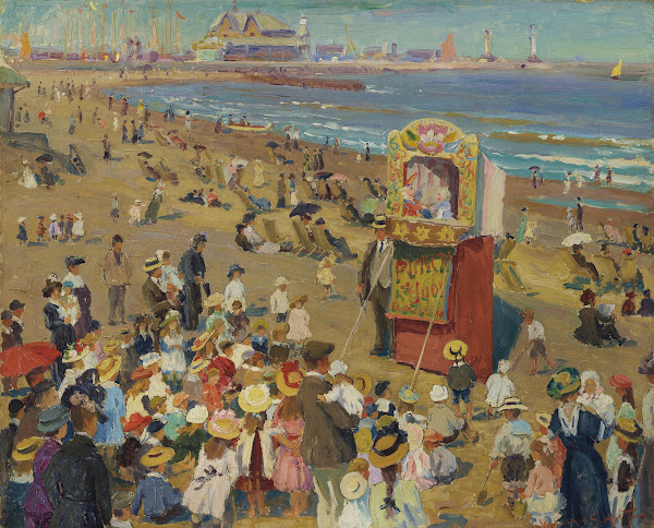 Punch and Judy on the Beach circa 1912