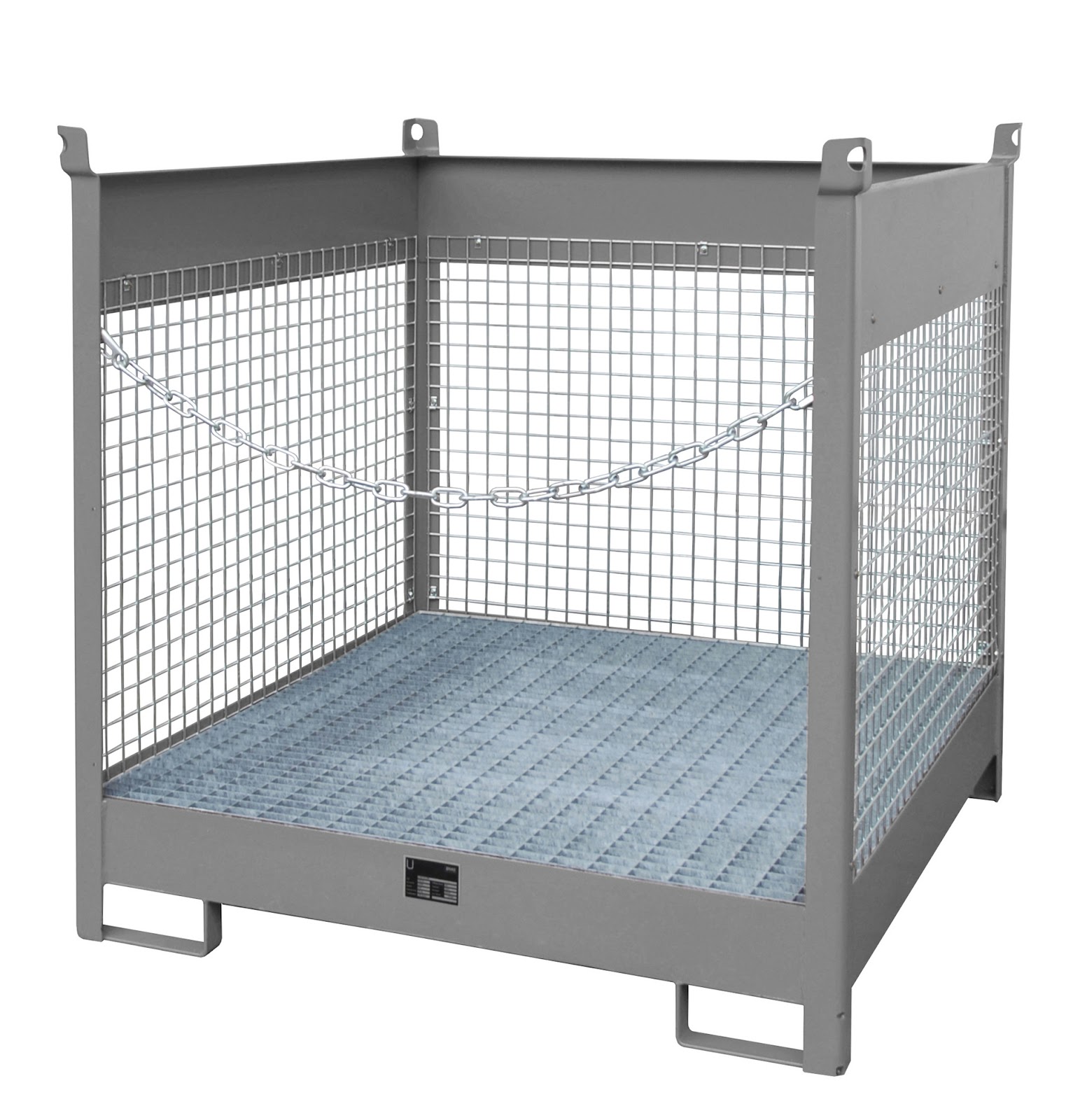Vaten-stapelpallets FSP-4 D, gelakt, Muisgrijs