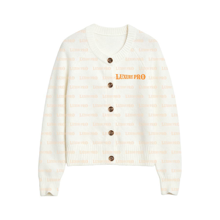 AOP Imitation Wool Button Sweater