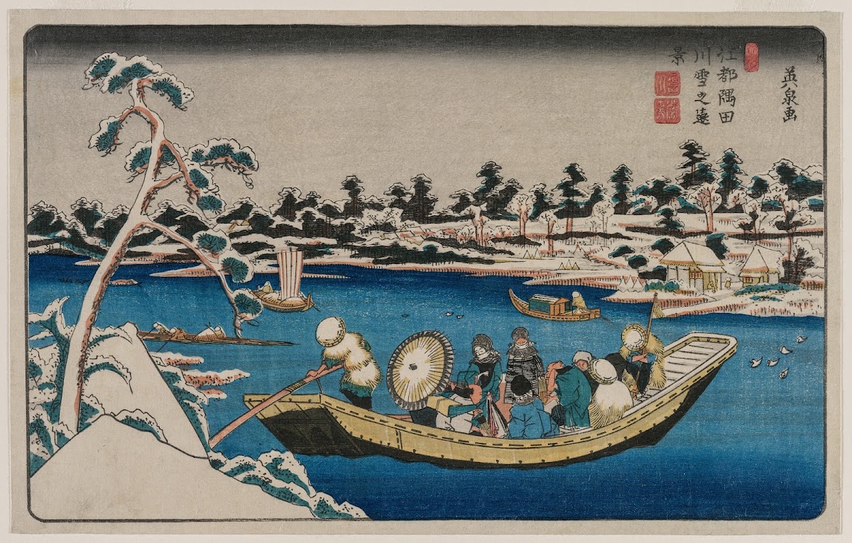 A Distant View of Snow on the Sumida River in Edo early 1830s