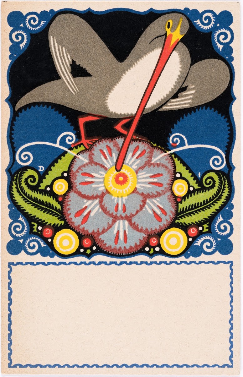 Nr 791 Vogel und Blume 1912