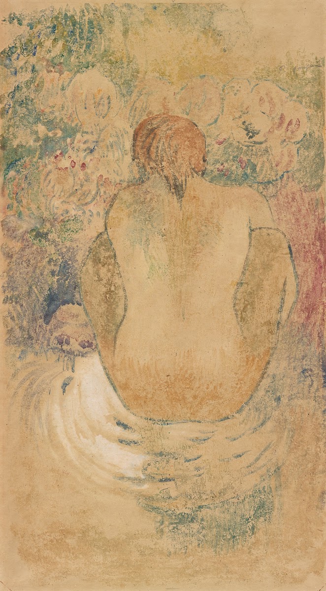 Crouching Tahitian Woman Seen from the Back ca 1902