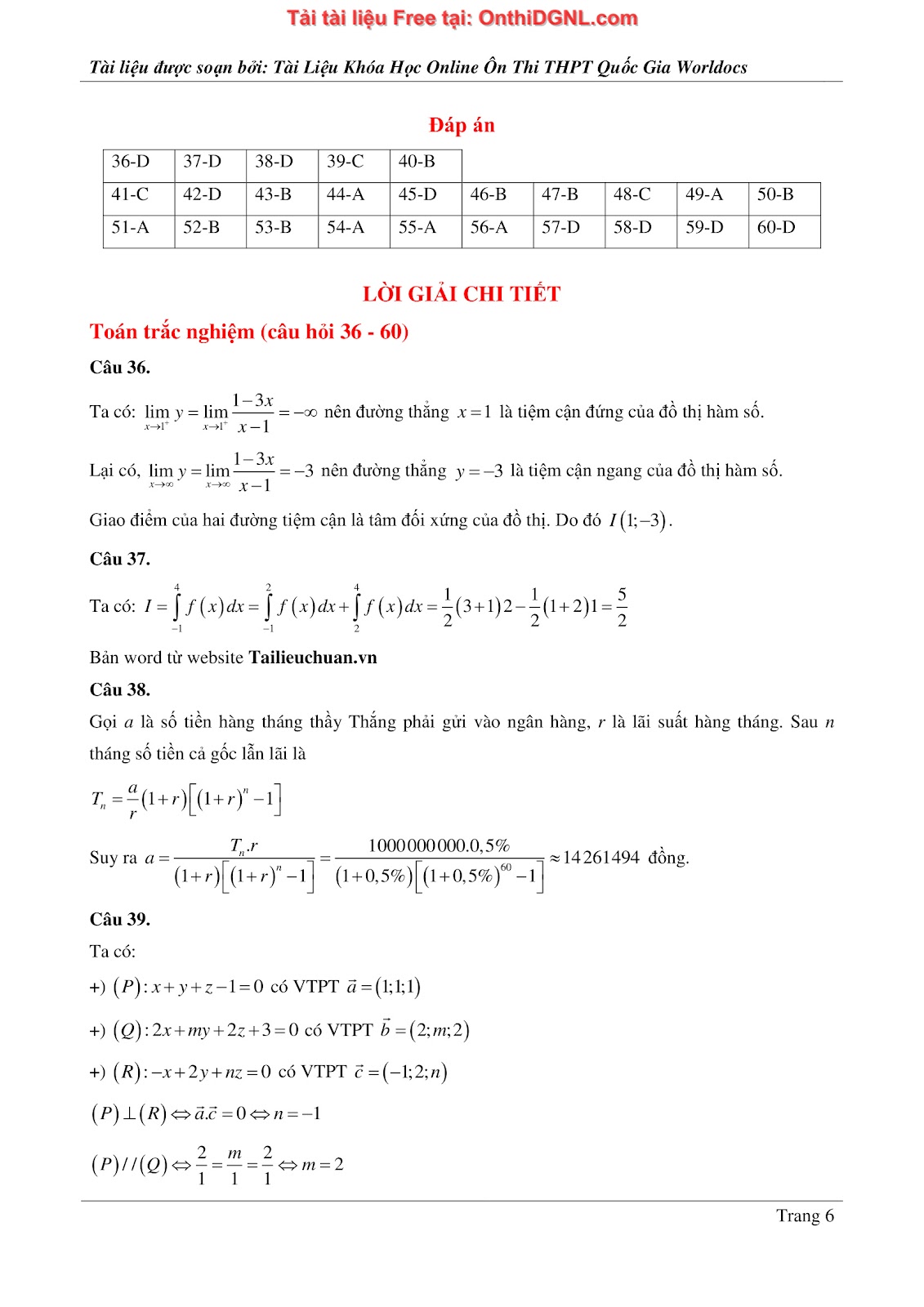 475 bài tập môn Toán - Ôn thi ĐGTD ĐH Bách Khoa Hà Nội