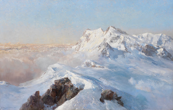 Über dem Nebelmeer Monte Rosa vom Rimpfischhorn 1914