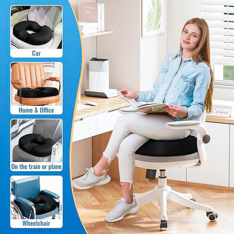 Memory foam seat cushion for office and car