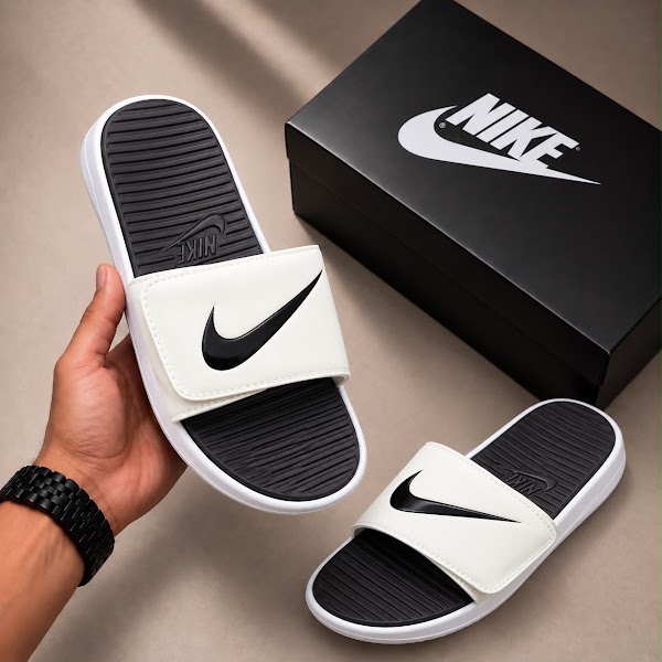 Nike Slides Blanco Negro