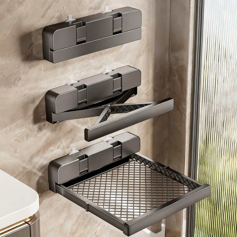 Foldable wall shelf for sinks